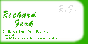 richard ferk business card